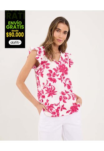 Blusa Para Mujer Manga Corta Color Purpura Marca Ostu #40121105 Ostu