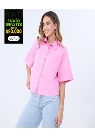 Camisa Para Mujer Manga Corta Color Rosado  Marca Ostu #40010286 Ostu