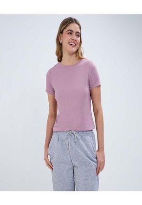 Camiseta Para Mujer Manga Corta Color Morado Marca Ostu #40091956