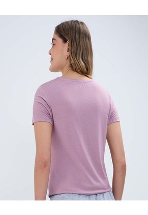 Camiseta Para Mujer Manga Corta Color Morado Marca Ostu #40091956