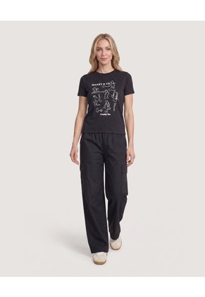 Camiseta Mickey And Friends Screen Para Mujer Negro Ostu
