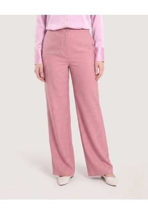 Pantalón Wide Leg Con Pinzas Para Mujer Rosa Ostu
