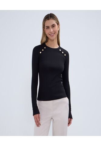 Camiseta Para Mujer Manga Larga Color Negro Marca Ostu #40092216 Ostu