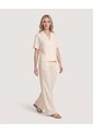 Camisa Boxy Cuello Resort  Para Mujer Marfil Ostu de Ostu