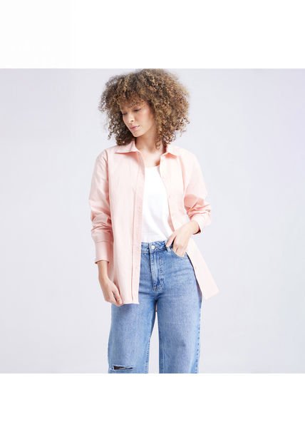 Camisa Para Mujer Manga Larga Color Rosado  Marca Ostu #40010140