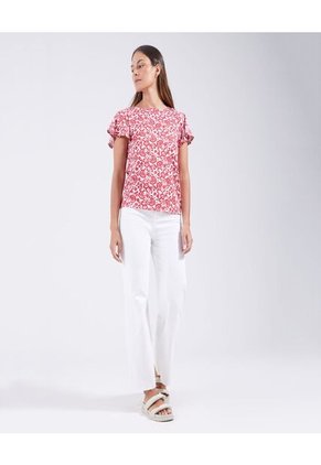 Camiseta Para Mujer Manga Corta Color Rojo Marca Ostu #40091785