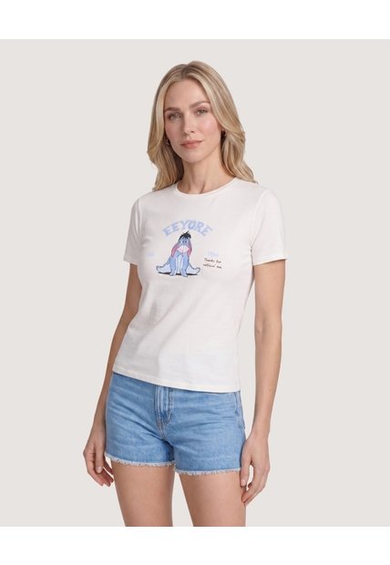 Camiseta Eeyore Classic Winie Pooh  Para Mujer Crema Ostu
