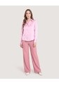 Pantalón Wide Leg Con Pinzas  Para Mujer Rosa Ostu de Ostu