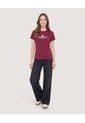 Camiseta Regular Estampada  Para Mujer Vino Ostu de Ostu