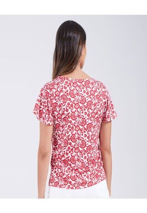 Camiseta Para Mujer Manga Corta Color Rojo Marca Ostu #40091785