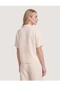 Camisa Boxy Cuello Resort  Para Mujer Marfil Ostu de Ostu