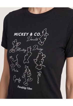 Camiseta Mickey And Friends Screen Para Mujer Negro Ostu