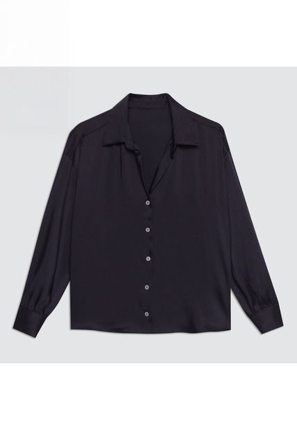 Camisa Para Mujer Manga Larga Color Negro Marca Ostu #40010152