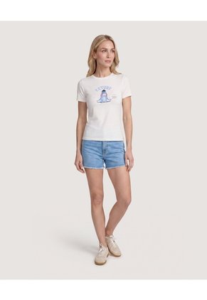 Camiseta Eeyore Classic Winie Pooh  Para Mujer Crema Ostu