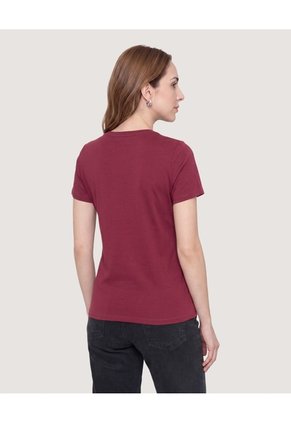 Camiseta Regular Estampada Para Mujer Vino Ostu