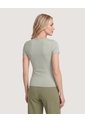 Pantalón Recto De Tiro Alto  Para Mujer Verde Ostu de Ostu