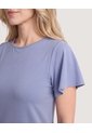 Camiseta Manga Corta Con Vuelos  Para Mujer Gris Ostu de Ostu