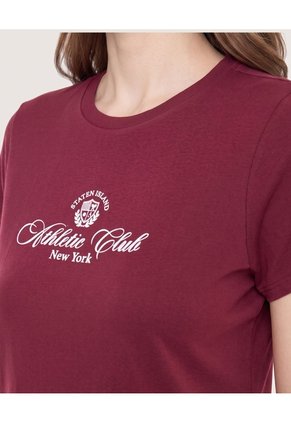Camiseta Regular Estampada Para Mujer Vino Ostu