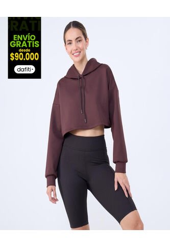 Crop Top Para Mujer Hoodie Color Café  Marca Ostu #40060414 Ostu