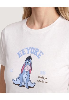 Camiseta Eeyore Classic Winie Pooh  Para Mujer Crema Ostu