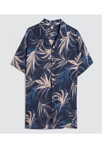 Camisa Para Hombre Manga Corta Sin Bolsillo Color Azul  Marca Ostu #60010760 Ostu