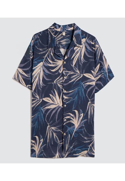 Camisa Para Hombre Manga Corta Sin Bolsillo Color Azul  Marca Ostu #60010760