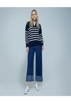 Saco Para Mujer Cuello Alto O Cuello Tortuga Color Azul  Marca Ostu #40330081