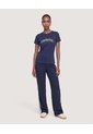 Camiseta Regular Estampada  Para Mujer Azul Ostu de Ostu