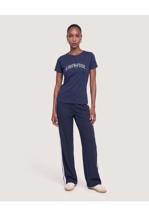 Camiseta Regular Estampada Para Mujer Azul Ostu