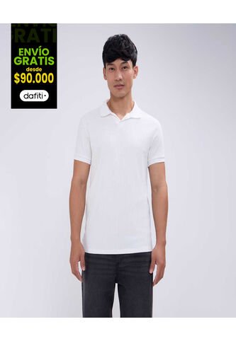 Polo Para Hombre Cuello Tejido Sin Bolsillo Color Crema Marca Ostu #60110725 Ostu