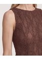 Vestido Midi De Encaje Floral  Para Mujer Café Ostu de Ostu