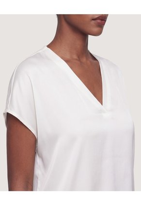 Camisa Satinada Sin Mangas Para Mujer Azul Ostu