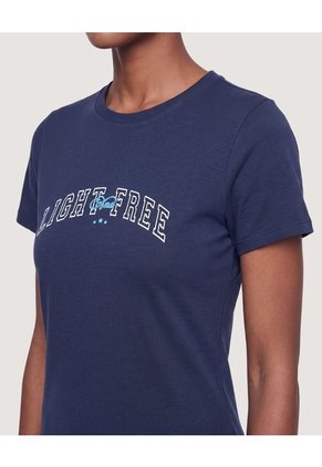 Camiseta Regular Estampada Para Mujer Azul Ostu