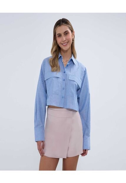 Camisa Para Mujer Manga Larga Color Azul  Marca Ostu #40010250