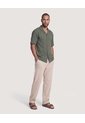 Camisa Resort Texturizada  Para Hombre Verde Ostu de Ostu