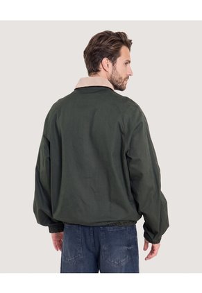 Chaqueta Harrington Bicolor  Para Hombre Verde Ostu