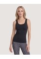 Top Basico Hombro Ancho Estampado  Para Mujer Negro Ostu de Ostu