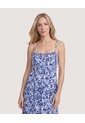 Vestido Sisa Silueta Fluida  Para Mujer Azul Ostu de Ostu