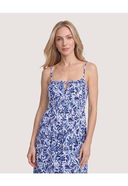 Vestido Sisa Silueta Fluida  Para Mujer Azul Ostu