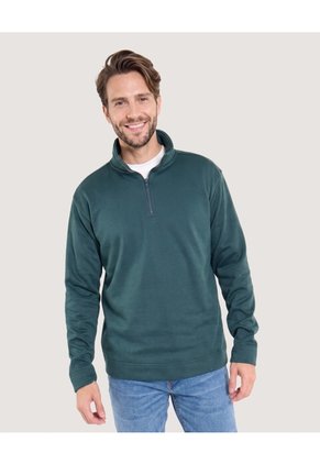 Buzo Half Zip Para Hombre Verde Ostu