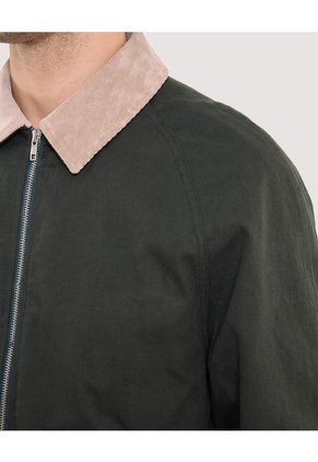 Chaqueta Harrington Bicolor  Para Hombre Verde Ostu