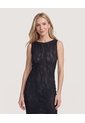 Vestido Midi De Encaje Floral  Para Mujer Negro Ostu de Ostu