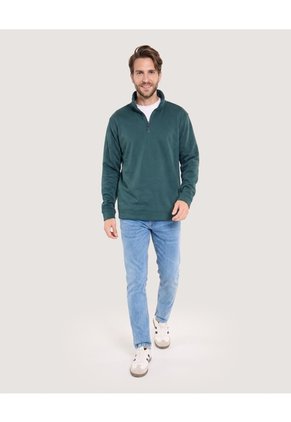 Buzo Half Zip Para Hombre Verde Ostu