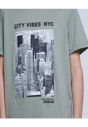 Camiseta Para Hombre Manga Corta Color Verde Claro Marca Ostu #60091270