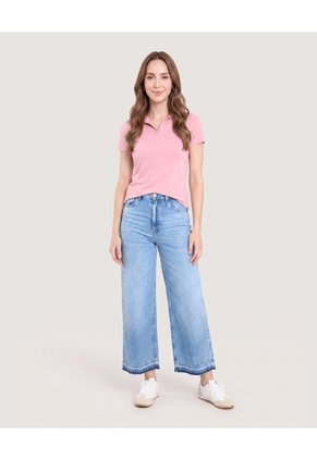 Polo Basica Para Mujer Rosado Ostu