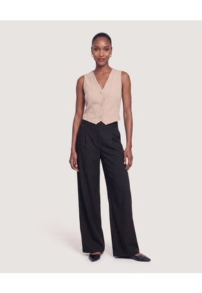 Pantalón Wide Leg Sastre Para Mujer Negro Ostu