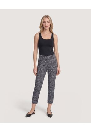 Top Basico Hombro Ancho Estampado  Para Mujer Negro Ostu