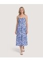 Vestido Sisa Silueta Fluida  Para Mujer Azul Ostu de Ostu