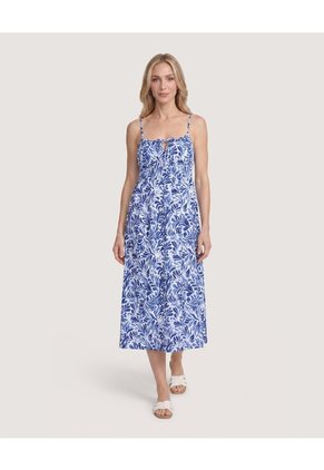 Vestido Sisa Silueta Fluida Para Mujer Azul Ostu