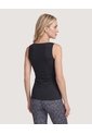 Top Basico Hombro Ancho Estampado  Para Mujer Negro Ostu de Ostu
